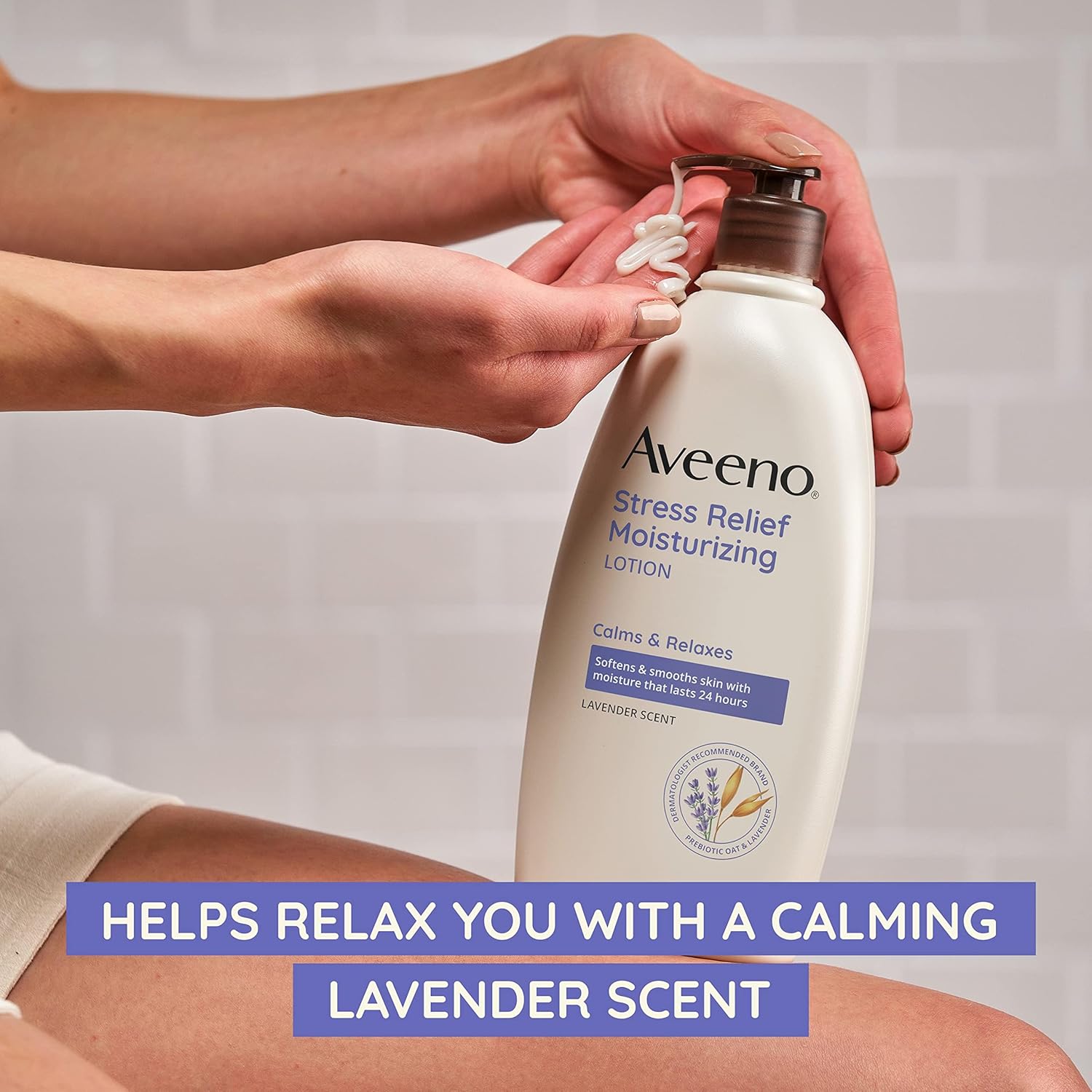 Aveeno Stress Relief Lavender Scent Moisturizing Lotion - 354 ml thumbnail 5