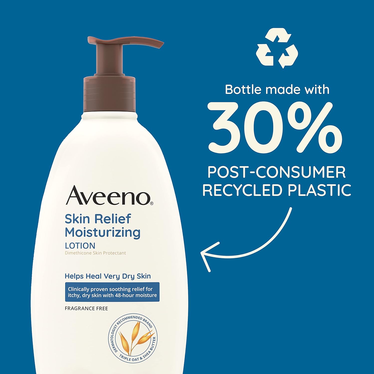 Aveeno Stress Relief Fragrance Free Moisturizing Lotion - 532 ml thumbnail 3
