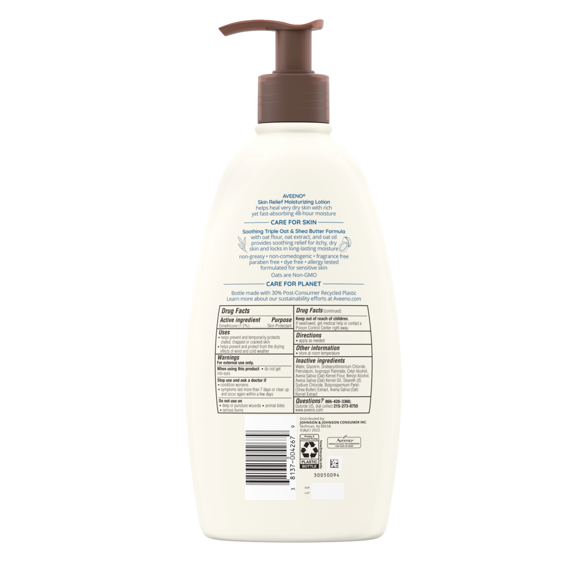 Aveeno Stress Relief Fragrance Free Moisturizing Lotion - 532 ml thumbnail 6
