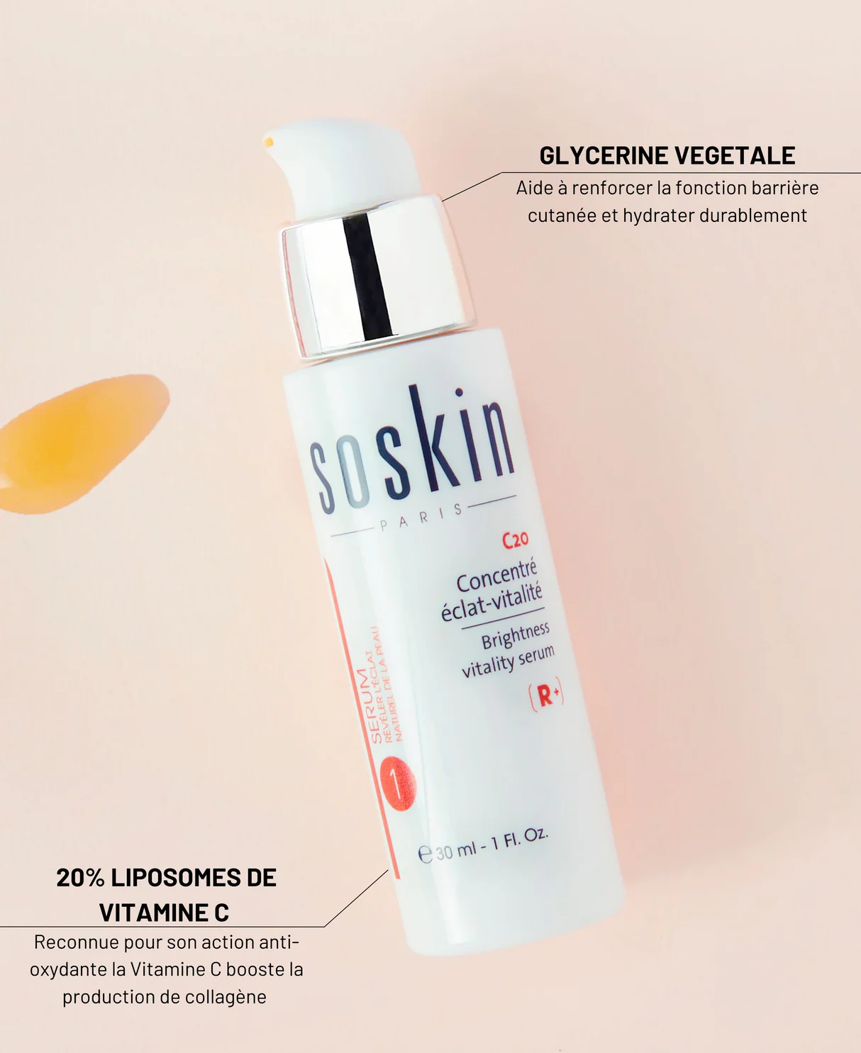 Soskin R+ C20 Brightness Vitality Serum - 30 ml thumbnail 2
