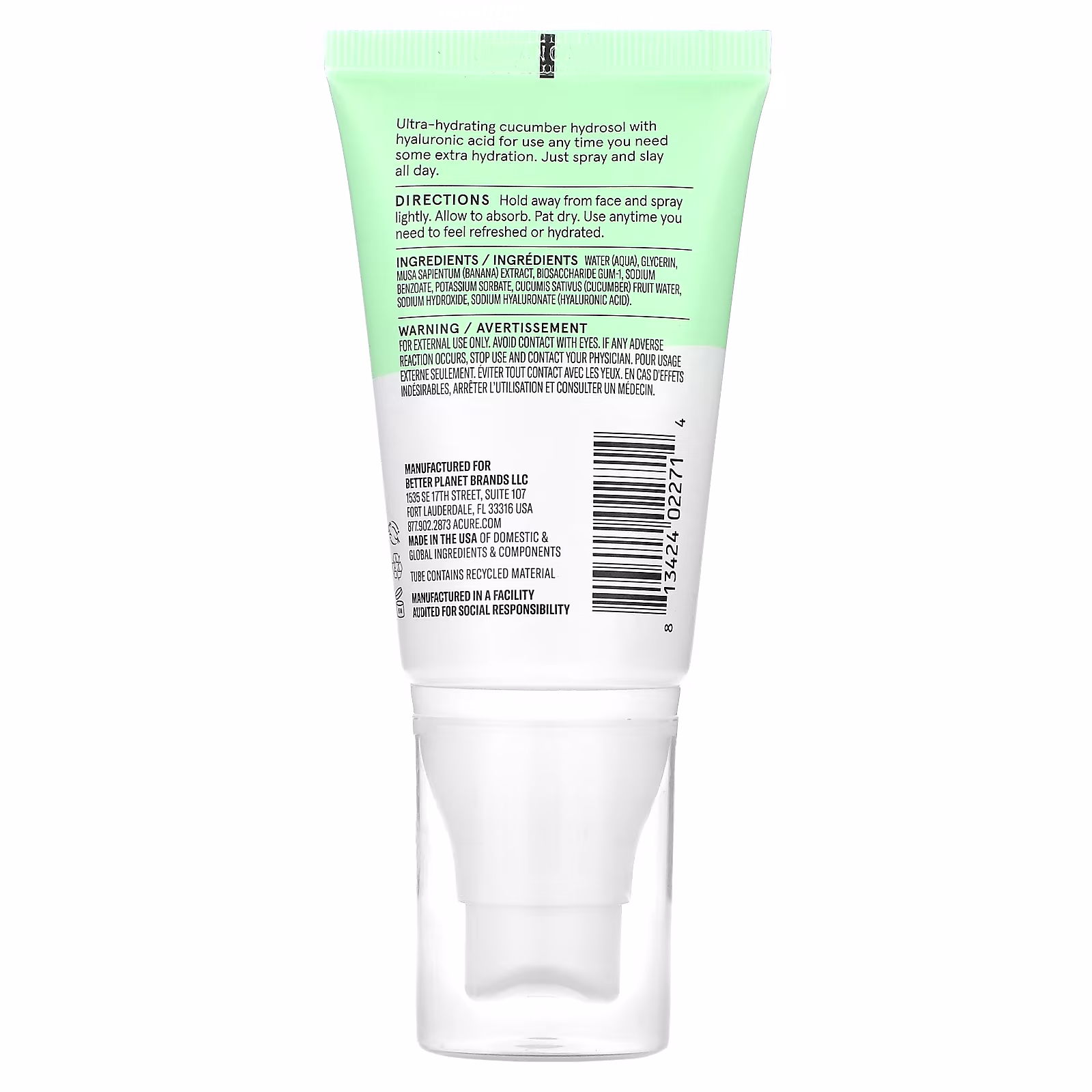 ACURE Ultra Hydrating Cucumber & Hyaluronic Superfine Mist - 59 ml thumbnail 2