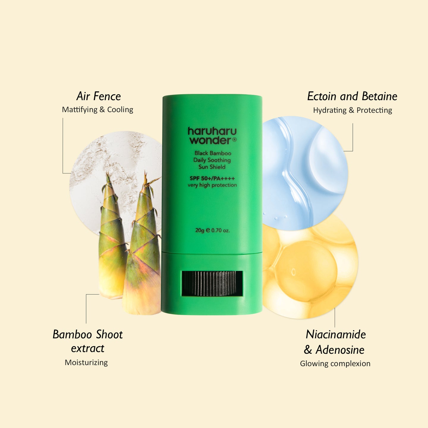 Haruharu Wonder Black Bamboo Daily Soothing Sun Shield SPF 50+ PA++++ - 20 g thumbnail 3